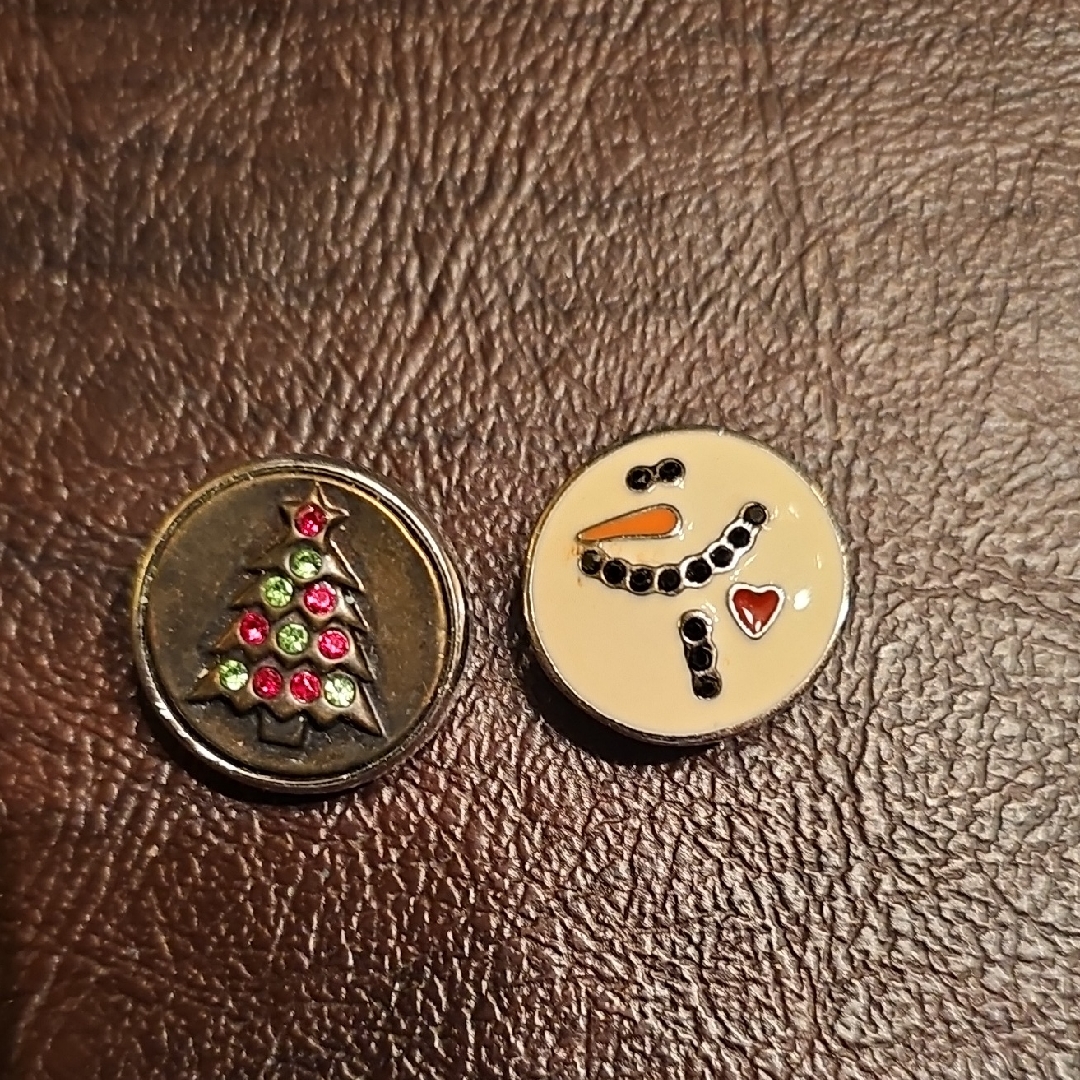 2 Ginger Snaps Christmas Tree Snowman Holiday Jewelry Hard To Find Collectible